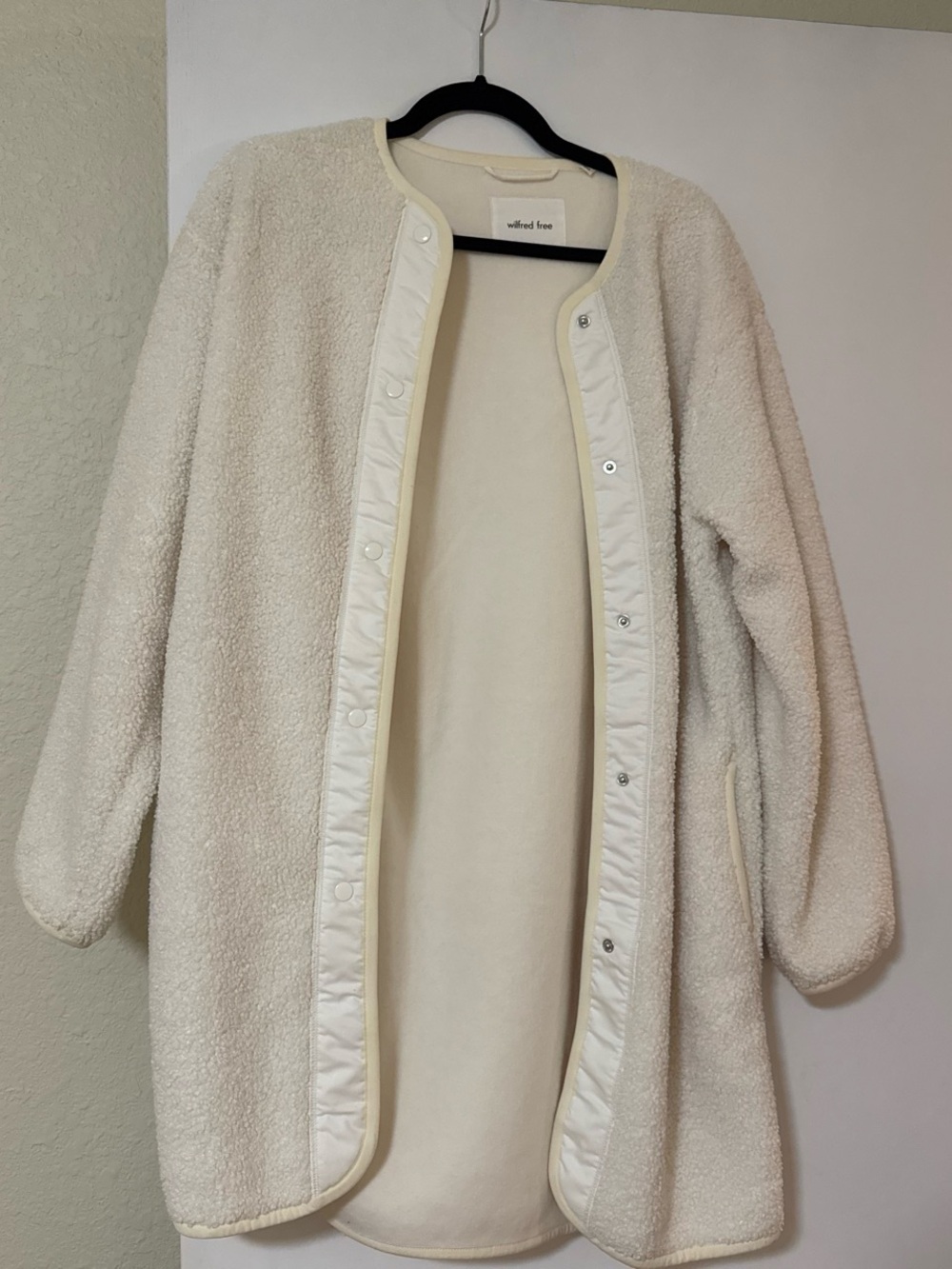 Wilfred Cream Teddy Sherpa Jacket - Open Front Coat